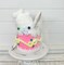 Set of 2 Furry Bunny Bottoms in Cake - 9.5&#x22; Styrofoam - White &#x26; Pastel Easter Decor - Foam Easter Wreath Attachments - MT26007